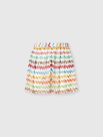 Missoni Viscose Lam&eacute; Shorts With Micro Zigzag in White & Multicoloured at Nordstrom, Size 40 It