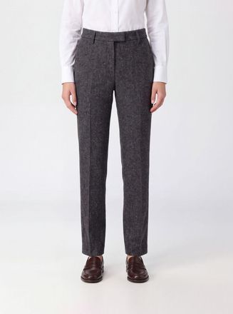 Alberto Biani Pantaloni skinny sartoriali in pura lana con fantasia astratta