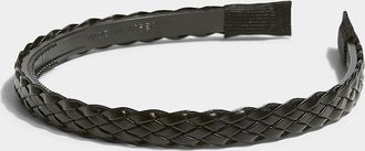 Simons Womens Braided faux-leather thin headband