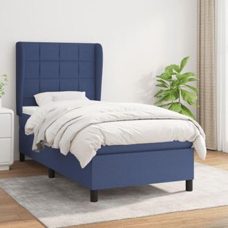 vidaXL Vidaxl - Cama Box Spring Con Colch&oacute;n Tela Azul 90x190 Cm