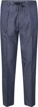 Circolo 1901 Pantalone 1 Pinces Lino Cotone Effetto Denim - Heren - Slim Fit Broeken - Blauw - M - Denim - Broeken