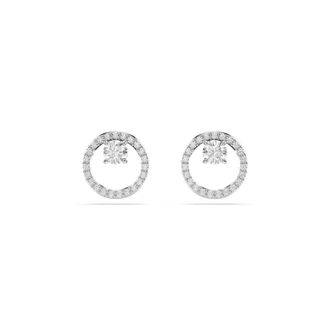 Swarovski Kristal Stud Oorbellen Elegant Sieraden - Dames - Oorbellen - Grijs - ONE Size - Accessoires