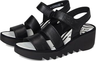 FLY London BEXY575FLY Womens Sandals Black 1 : EU 41 (US Womens 10-10.5) M, Leather