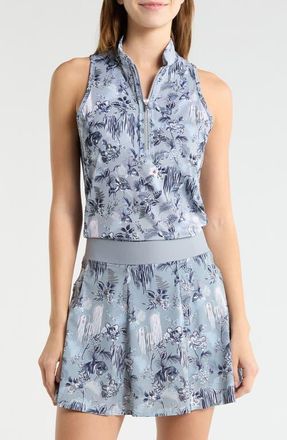 Greyson Night Lurk Sleeveless Half Zip Top in Bluestone at Nordstrom, Size X-Small