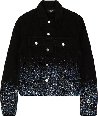 Amiri Crystal Painter Trucker Jacket- Black Od