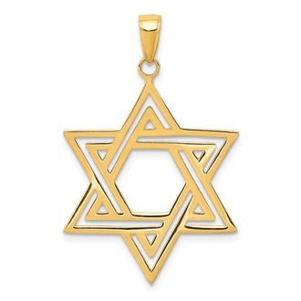 Diamond2Deal 10k Yellow Gold Solid Polished Star of David Charm