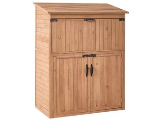 Beliani Cobertizo para herramientas 127 cm 66 cm Marr&oacute;n