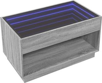 vidaXL Coffee Table with Infinity led Grey Sonoma 90x50x50 cm Vidaxl