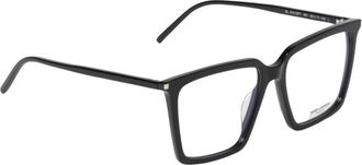 Saint Laurent Accessoires, Dames, Zwart, ONE Size, Rechthoekige Acetaat Brillen