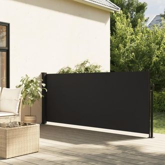 Berkfield Home Retractable Side Awning Black 140x600 cm