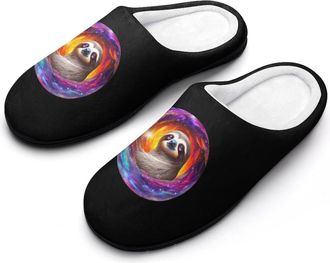 Generic Cute Sloth Funny Mens Slippers Cotton Warm House Shoes Memory Foam Sandals Print Size 7-14