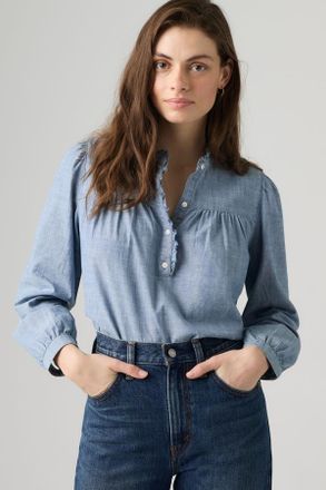 Levi's Perla Long-Sleeve Blouse - Donna - L - Lavaggio medio / Slow Dance