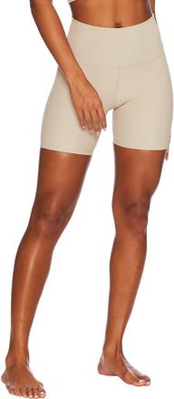 Beach Riot Ribbed High Waist Bike Shorts in Taupe at Nordstrom Rack, Size Large