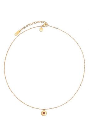 Petit Moments Birthstone Disc Pendant Necklace in Gold-July at Nordstrom