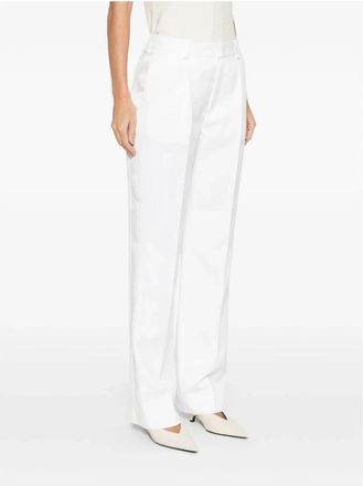 Victoria Beckham Panel Detail Straight Leg Pant - Dames - Wijde Broeken - Wit - 2XS - Broeken