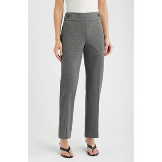 Anne Klein Side Tab Pull On Trousers in Anne Black/grey at Nordstrom, Size Large
