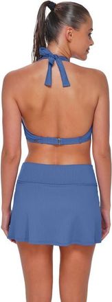 Sunsets Allison Swim Skirt Bottoms in Harbor Blue Sandbar Rib at Nordstrom, Size X-Small