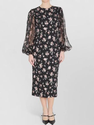 Dolce & Gabbana rose print silk blend midi dress