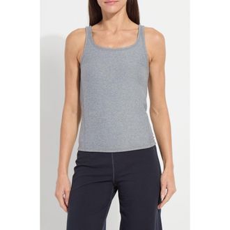 Lyss&eacute; Reversible Cotton Blend Tank in True Navy/Grey Melange at Nordstrom, Size X-Large