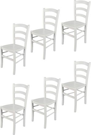 Tommychairs Tommychairs 6 Sillas Venezia En Madera De Haya Blanca