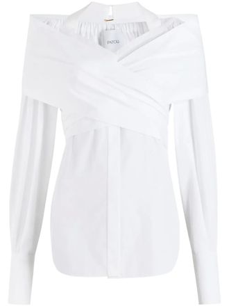 Patou wrap poplin blouse - White