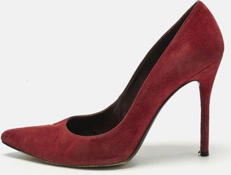 Stuart Weitzman Scarlet Red Suede Nouveau Pointed Toe Pumps