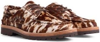 Sperry Top-Sider x Colour Plus Companie Genuine Calf Hair 3-Eye Boat Shoe in Dark Fawn Leather Calf Hair at Nordstrom Rack, Size 10.5