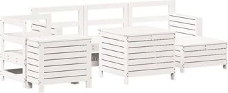 vidaXL vidaXL 7 Piece Garden Sofa Set White Solid Wood Pine