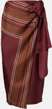 Max Mara Gonna a portafoglio Edro in seta a righe