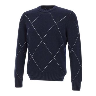 Gran Sasso Diamond Pattern Crew Neck Jumper