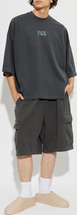 Fear of God Cotton T-shirt With Print, Mens, Grey