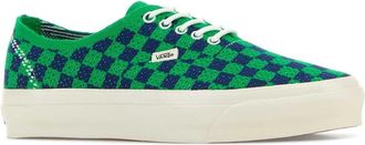 Vans Unisex Embroidered Canvas Lx Authentic Sneakers Punkcheckgreennavy