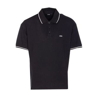 Amiri Tops, Heren, Zwart, S, Katoen, Zwarte knoopsluiting katoenen poloshirt
