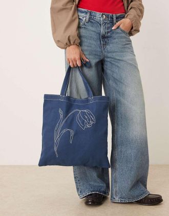 Becks&ouml;ndergaard Tulipa - Maxi borsa blu denim