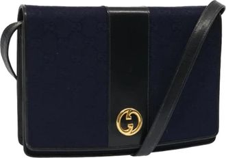 Gucci Pre-owned Canvas gucci-bags - Dames - Vintage Schoudertas - Blauw - ONE Size - Vintage