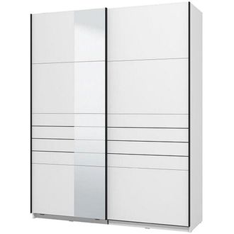 Dmora Guardaroba Grande Vialone, Armadio Camera da Letto Appendiabiti, 2 Ripiani, Apertura Scorrevole, 145.5x217.5h cm Bianco Opaco