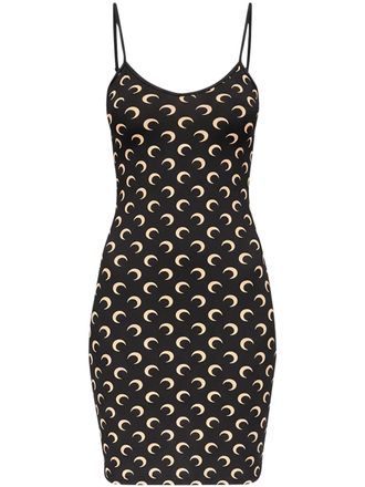 Marine Serre Fitted Mini Dress with Crescent Moon Print