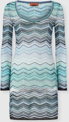 Missoni Chevron Lam&eacute; Viscose Mini Dress With Sequins in Green& Brown at Nordstrom, Size 40 It