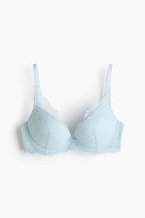 H&M Lace Super Push-up Bra in Light Turquoise at Nordstrom, Size 34A