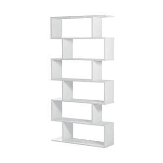 Calicosy Athena 6-Tier Bookshelf, 192 Cm High in White