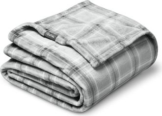 Bare Home Microplush Fleece Blanket in Tartan Plaid at Nordstrom, Size Full