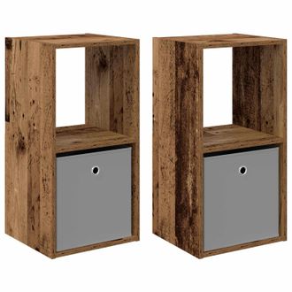 vidaXL Mesita De Noche Con Caj&oacute;n 2 Pcs Madera Vieja 35 X 32 X 68,5 Cm Vidaxl