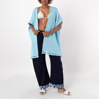 Burberry Hand Knitted Crochet Cotton Cape