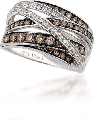 Le Vian Ladies Vanilla And Chocolate Gladiator Rings set in 14K Vanilla Gold