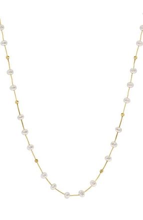 Effy 14K Yellow Gold Freshwater Pearl & Gold Bead 18 Necklace in 14K Gold at Nordstrom