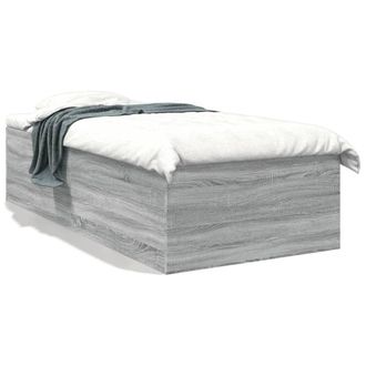 Berkfield Home Bed Frame without Mattress Grey Sonoma 75x190 cm Small Single