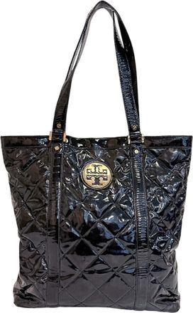 Tory Burch Black Patent Leather Tote Bag (Pre-Owned)