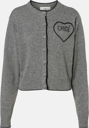 Chlo&eacute; Chlo&eacute; Cardigan in lana e cashmere con logo