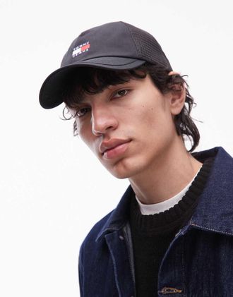 Tommy Hilfiger Tommy Jeans - Heritage - Cappellino con visiera e pannelli in rete nero
