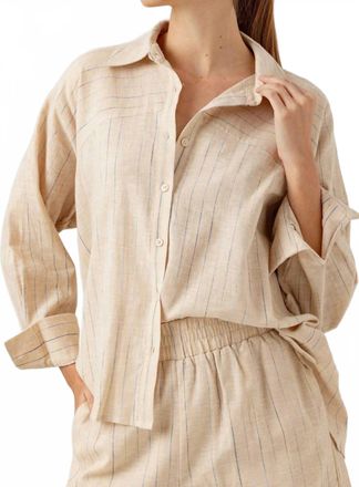 Sundays Multi Linen Adora Shirt In Beige
